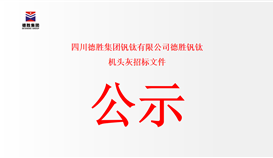 四川德勝集團釩鈦有限公司德勝釩鈦 機頭灰招標文件